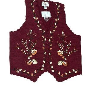 Tiara embroidered sweater vest 1X 14/16 new